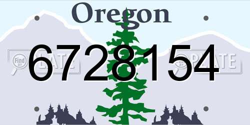 6728154 Oregon License Plate
