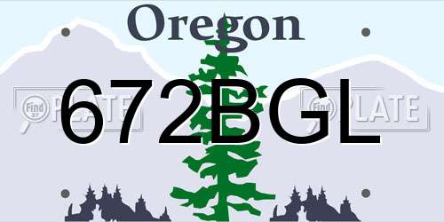 672BGL Oregon License Plate