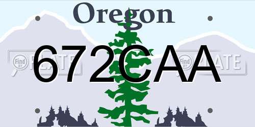 672CAA Oregon License Plate