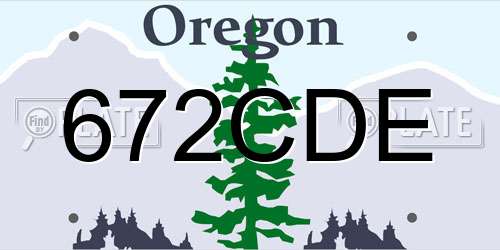 672CDE Oregon License Plate