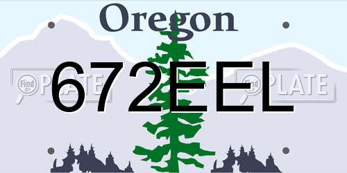 672EEL Oregon License Plate