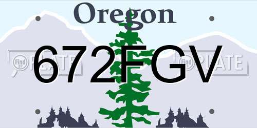 672FGV Oregon License Plate