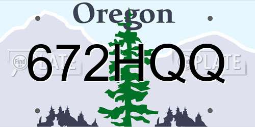 672HQQ Oregon License Plate