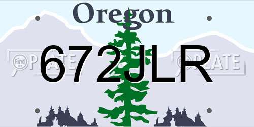 672JLR Oregon License Plate