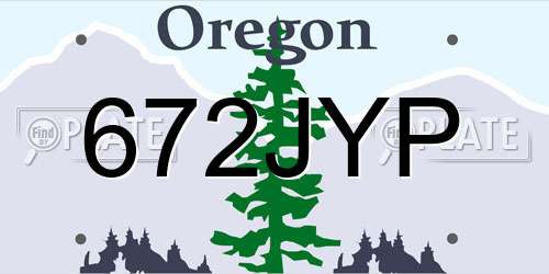 672JYP Oregon License Plate