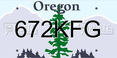 672KFG Oregon License Plate