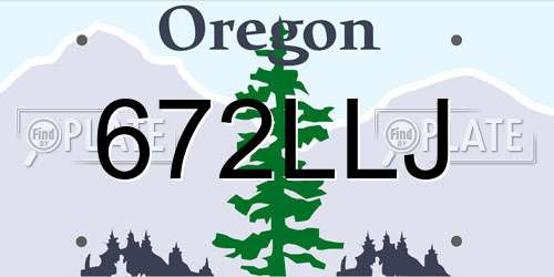 672LLJ Oregon License Plate
