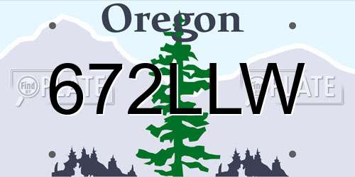 672LLW Oregon License Plate
