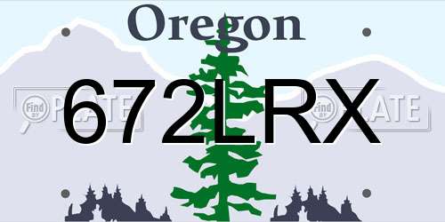 672LRX Oregon License Plate