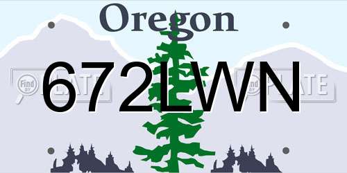 672LWN Oregon License Plate