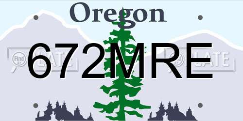672MRE Oregon License Plate