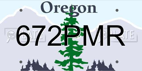 672PMR Oregon License Plate