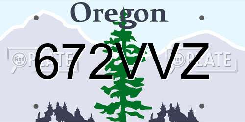 672VVZ Oregon License Plate