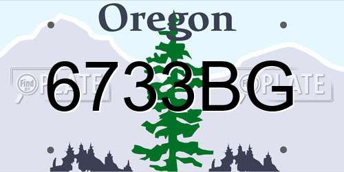 6733BG Oregon License Plate