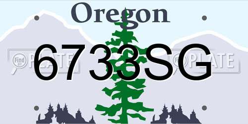 6733SG Oregon License Plate