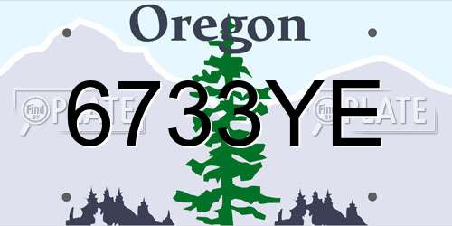 6733YE Oregon License Plate