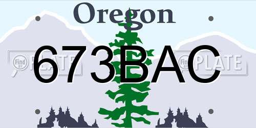 673BAC Oregon License Plate