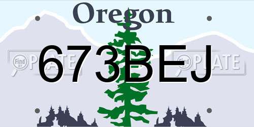 673BEJ Oregon License Plate