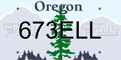 673ELL Oregon License Plate