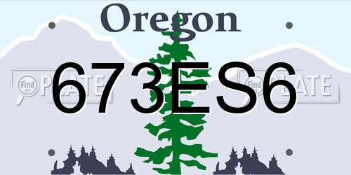 673ES6 Oregon License Plate