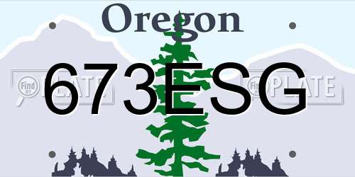 673ESG Oregon License Plate