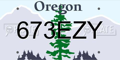 673EZY Oregon License Plate