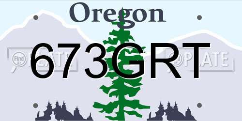 673GRT Oregon License Plate