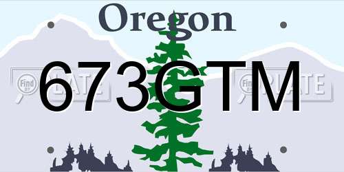 673GTM Oregon License Plate