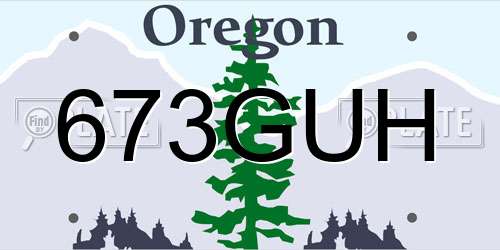 673GUH Oregon License Plate