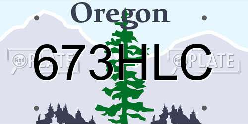 673HLC Oregon License Plate