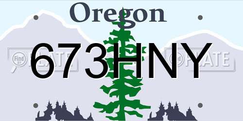 673HNY Oregon License Plate