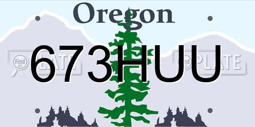 673HUU Oregon License Plate