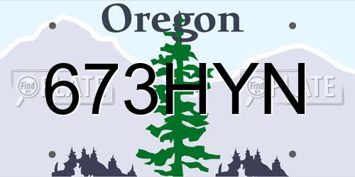 673HYN Oregon License Plate