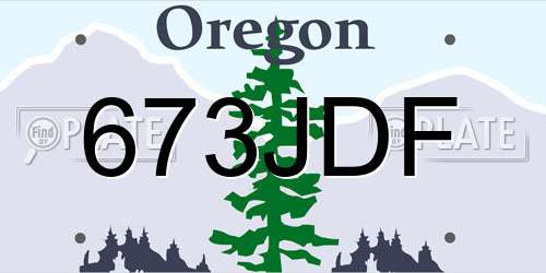 673JDF Oregon License Plate
