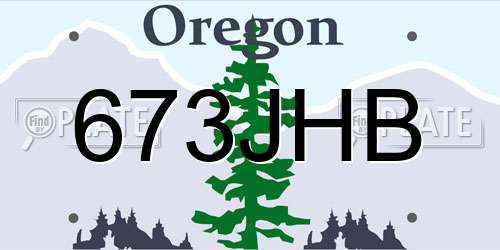 673JHB Oregon License Plate