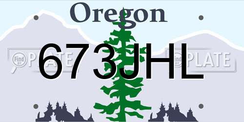 673JHL Oregon License Plate