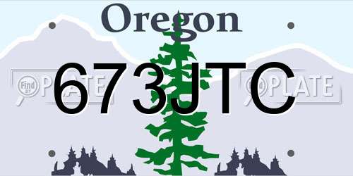673JTC Oregon License Plate