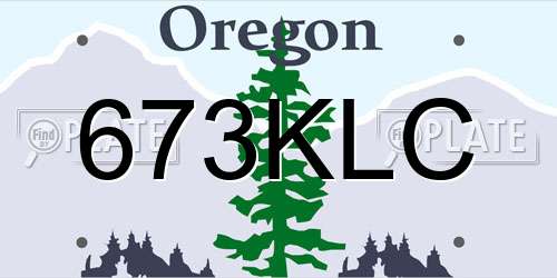 673KLC Oregon License Plate