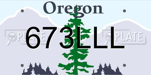 673LLL Oregon License Plate