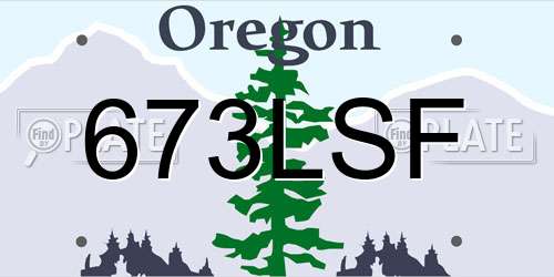 673LSF Oregon License Plate