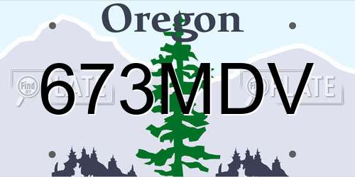 673MDV Oregon License Plate