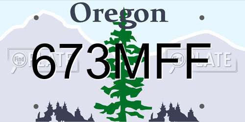 673MFF Oregon License Plate