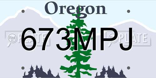 673MPJ Oregon License Plate