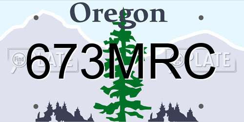 673MRC Oregon License Plate