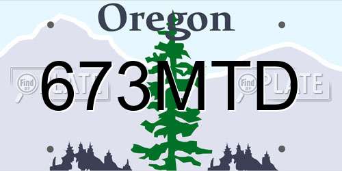 673MTD Oregon License Plate