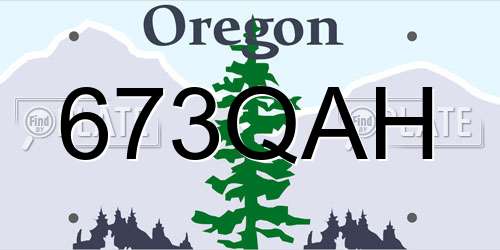 673QAH Oregon License Plate