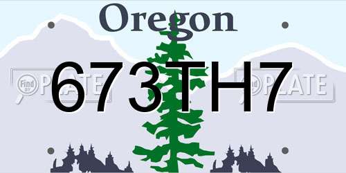 673TH7 Oregon License Plate