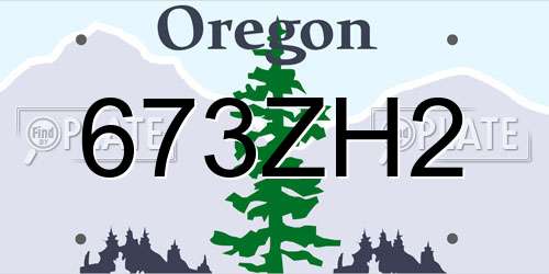 673ZH2 Oregon License Plate