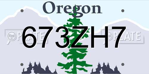 673ZH7 Oregon License Plate
