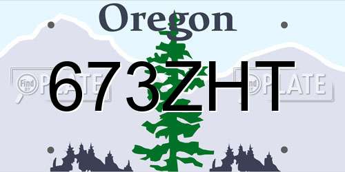 673ZHT Oregon License Plate